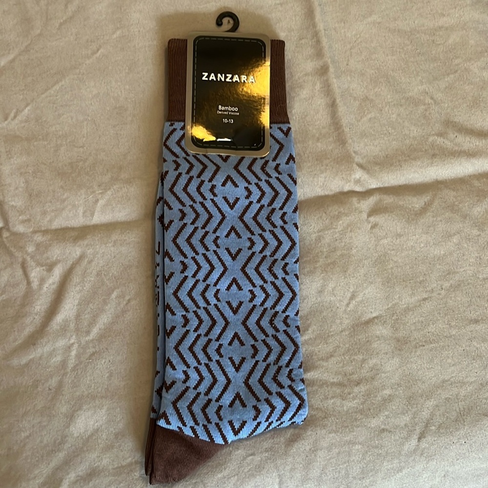 Zanzara Bamboo Socks - Blue/Brown